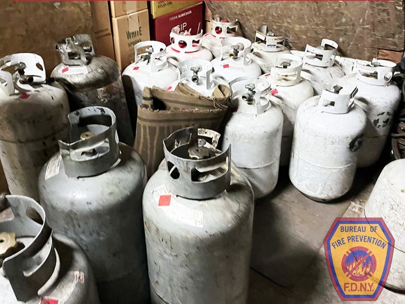 The FDNY shut down an illegal propane distribution site in Queens on Dec. 4, 2023.
