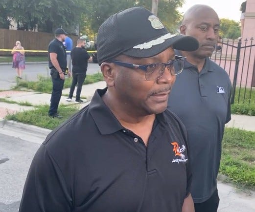 Authorities denounced the "senseless" shooting that took the life of a young teen standing on his front porch on the city's west side Tuesday evening.