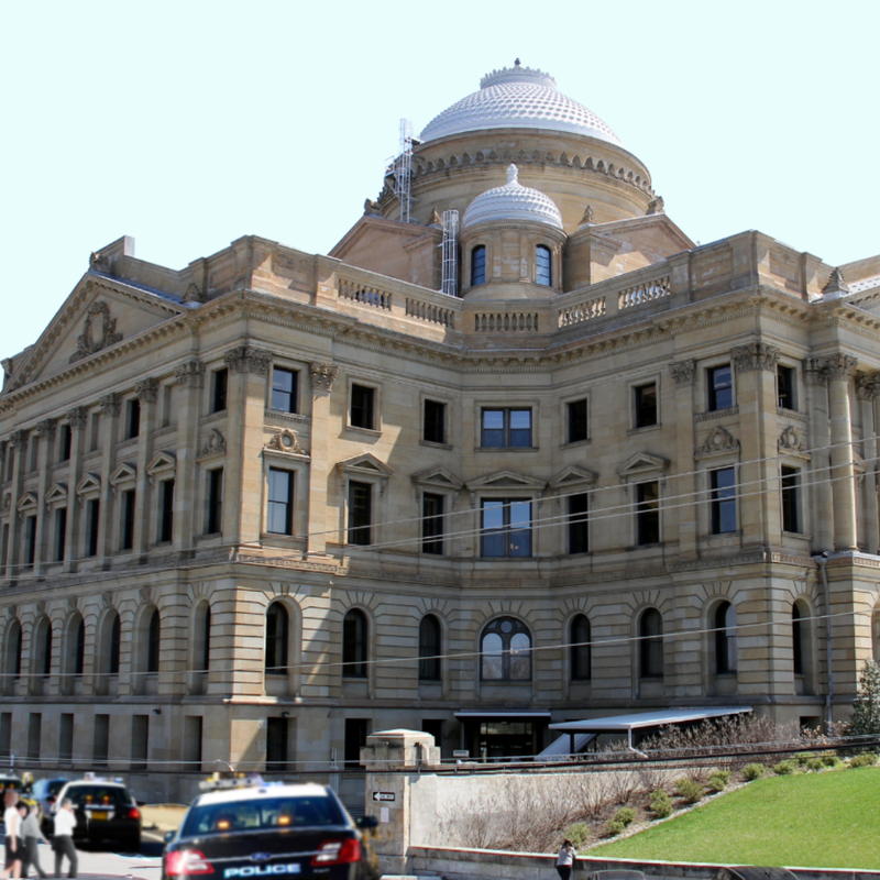 Luzerne County Courthouse on day of 2nd arrest