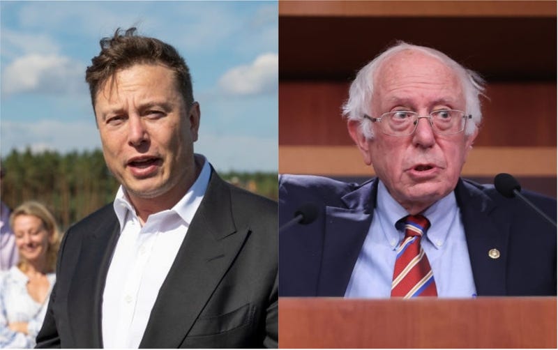 Elon Musk and Bernie Sanders