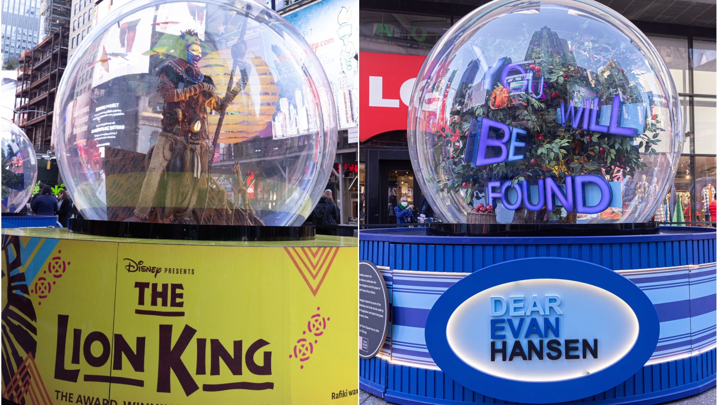 PHOTOS: Times Square 'Show Globes' return in honor of 4 iconic Broadway plays