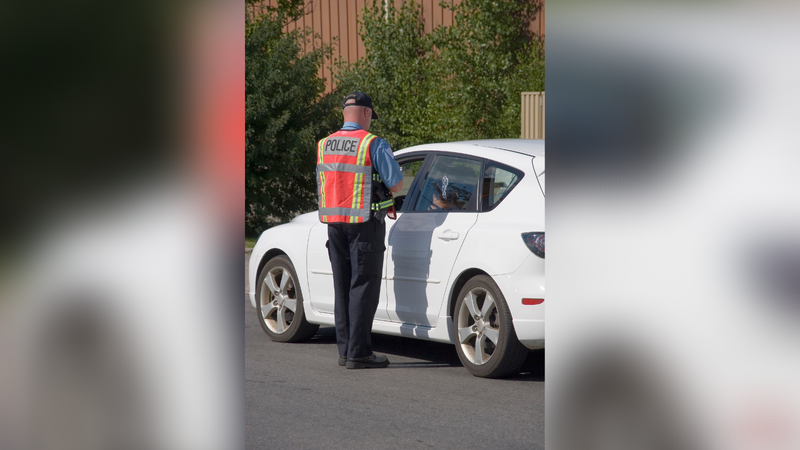 cop pulling driver over