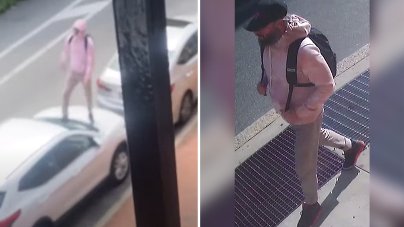 Man who police believe smashed car windshields in Center City.