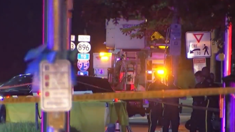 Scene in Newark where UD student was struck by a motorcyclist 