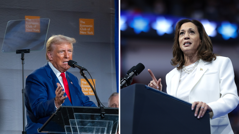 Donald Trump (left) Kamala Harris (right)