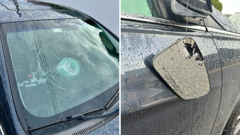 car damaged on Cowden Street