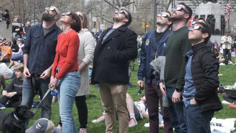 Solar eclipse viewing in Philly on April 8, 2024.