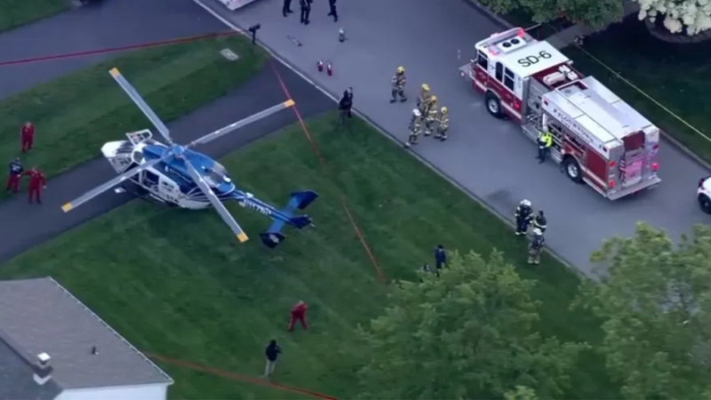 A helicopter made an emergency landing Monday night in New Jersey.