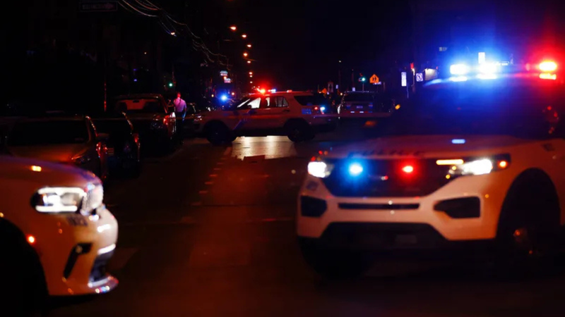 Philadelphia police investigated 56th Street after multiple people were shot in Southwest Philadelphia on July 3, 2023.