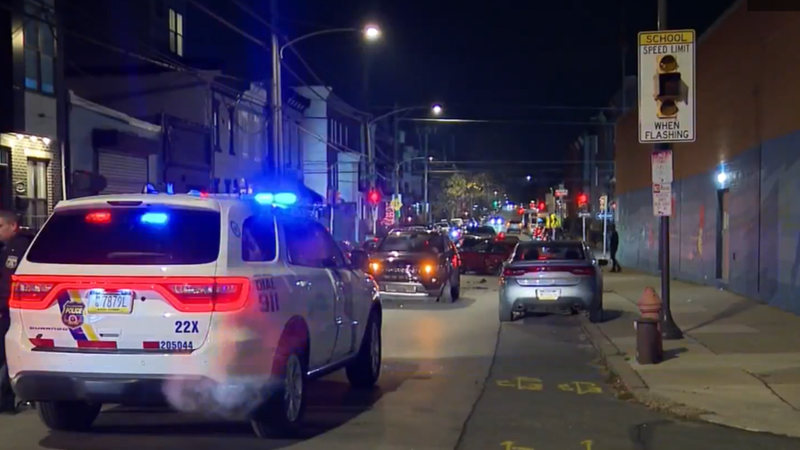 Scene where several cars were slammed into in Northeast Philadelphia