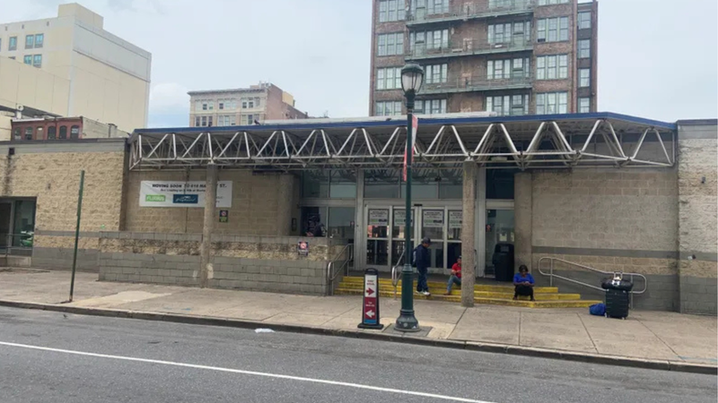 The old Greyhound bus terminal at 10th and Filbert streets, pictured on June 26, 2023. 