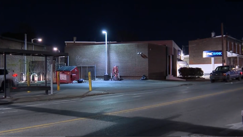 Outside of a PNC bank in North Philly where a person was robbed