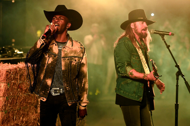 Lil Nas X and Billy Ray Cyrus perform onstage during the 2019 Stagecoach Festival