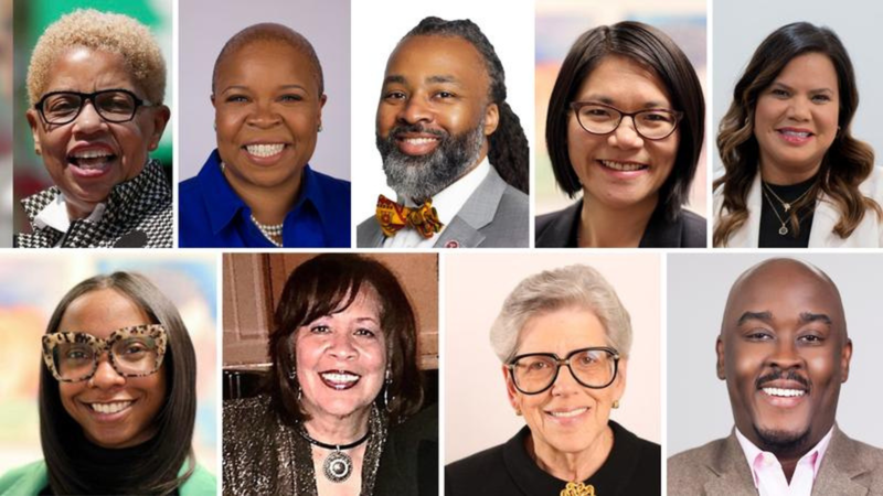 Top, from left: Joyce Wilkerson, Crystal Cubbage, Reginald Streater, ChauWing Lam, Wanda Novales. Bottom, from left: Sarah-Ashley Andrews, Cheryl Harper, Joan Stern, Whitney Jones.