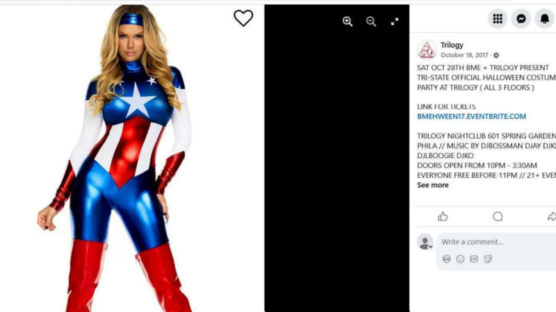Model in Captain America costume