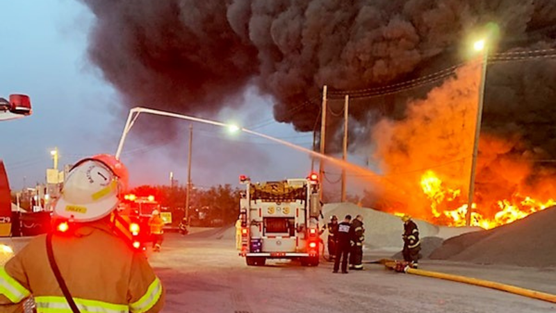 Firefighters battle Southwest Philadelphia junkyard fire