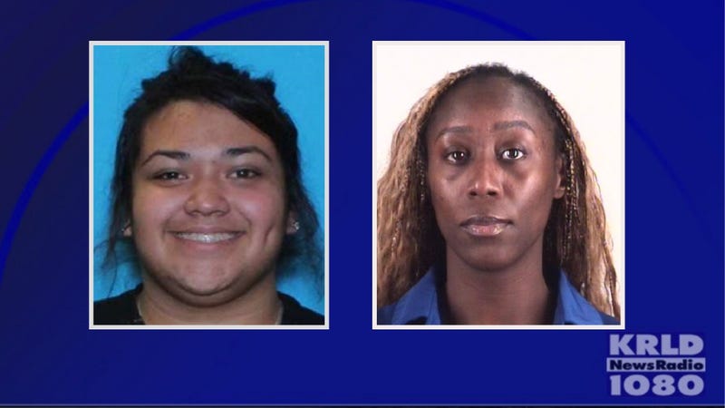 Police are searching for Ashley Moreno, left, in connection to an injury to a child case. They arrested Kiara Henry, right, and charged her with failure to report the incident.