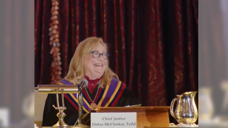 Justice Debra Todd at swear-in ceremony on Jan. 20, 2023