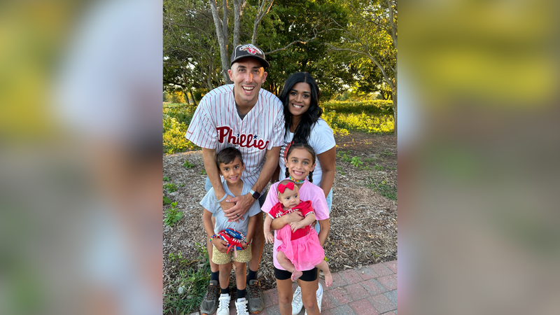 Zach and his wife, Serlin, with their children Judah, Ava and baby Mia.