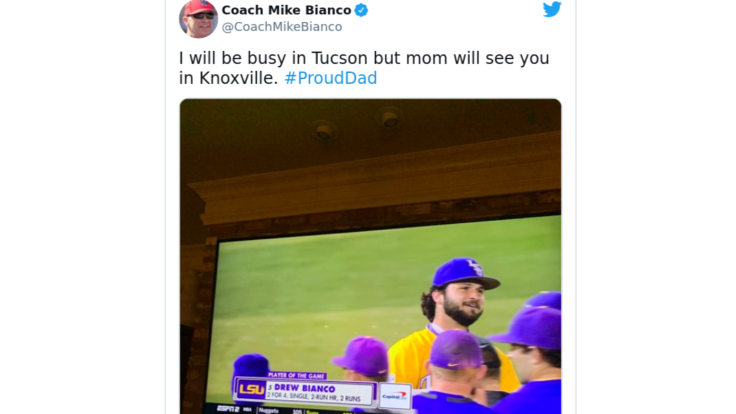 A message from Mike to LSU's Drew Bianco: 'Mom will see you in Knoxville'
