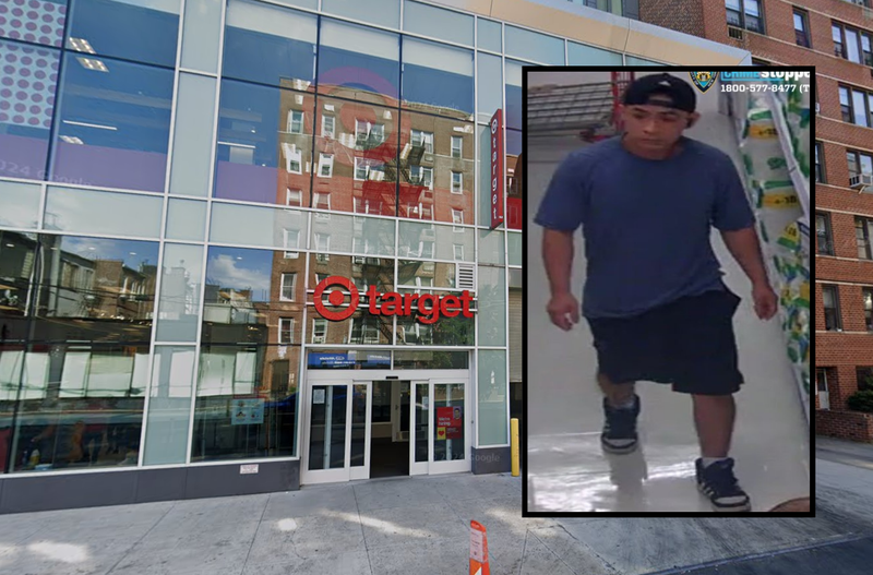 A man is wanted for recording women under their dresses and skirts as they shopped at a Brooklyn Target on two occasions last month.
