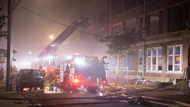 Fire at former New Jersey Avenue School on North New Jersey Avenue.