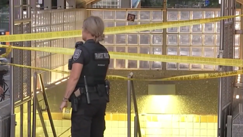 Caution tape outside Girard Station