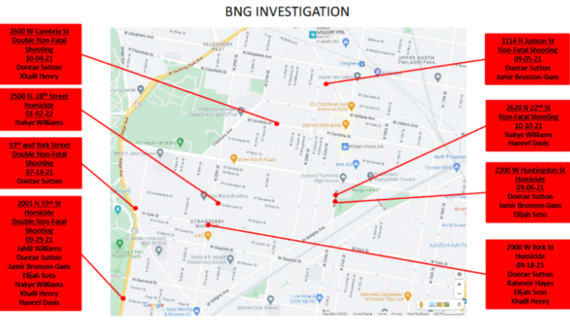 Map of the BNG investigation.