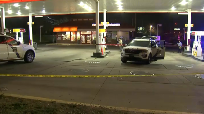 police cars at shooting scene