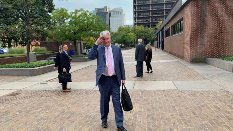 John Dougherty is seen leaving the federal courthouse in Philadelphia on Oct. 4, 2021.