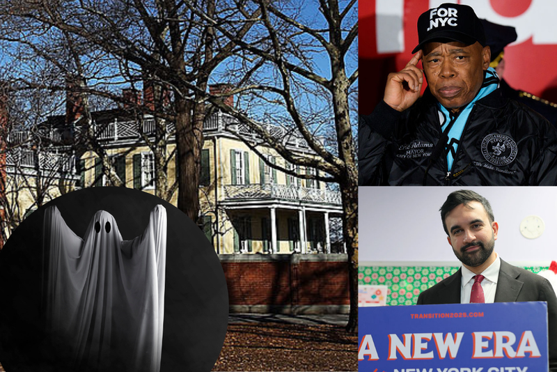 Mayor Eric Adams warned Mayor-elect Zohran Mamdani about the "ghost" he says haunts Gracie Mansion.