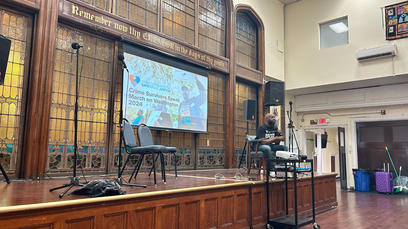 Leaders from Crime Survivors for Safety and Justice joined community members at the Salt & Light Church in Kingsessing Saturday for their Right to Heal tour.