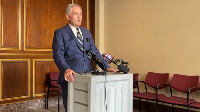 DA Larry Krasner speaks Friday about the appointment of a special prosecutor to handle crimes committed on SEPTA in the city.