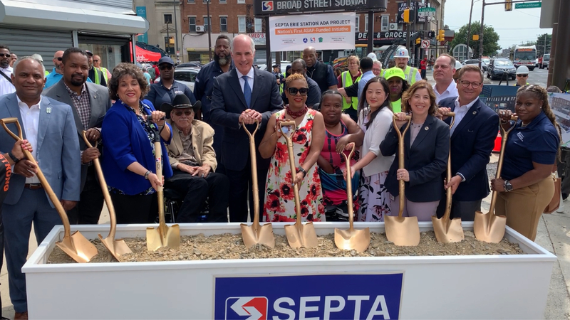 Ceremonial ground breaking at SEPTA’s Erie Avenue station on the Broad Street Line. 