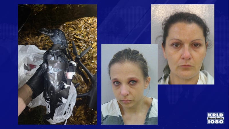 Drone used by suspects Melanie Jean Worthington (L) from Joshua, Texas and Kassy Marie Cole (R) from Hurst