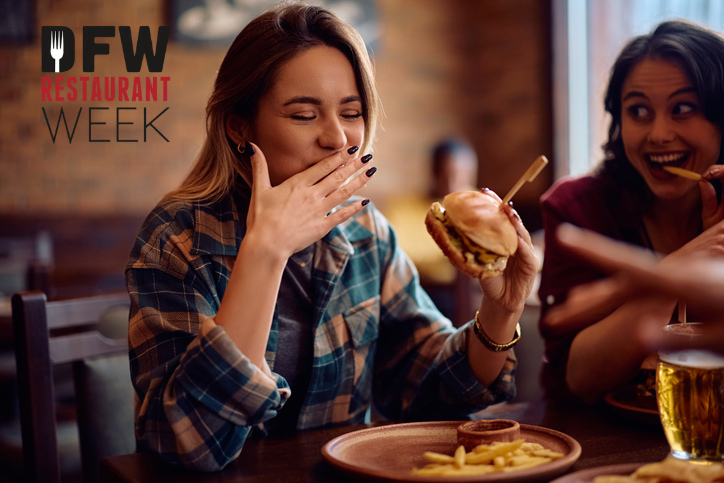 woman eating burger