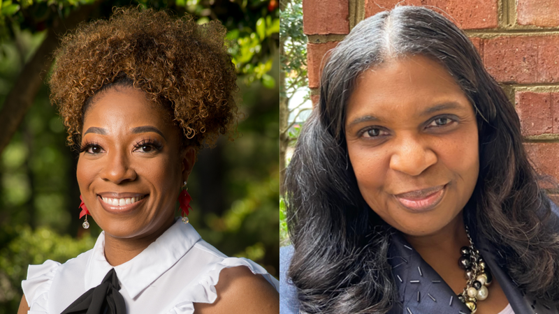 (L To R) "Licensed Clinical Social Worker (LCSW), Licensed Independent Clinical Social Worker (LICSW), and healthcare executive" Moniek Garside "The WAOK Morning Show" Guest Host Angela Greene