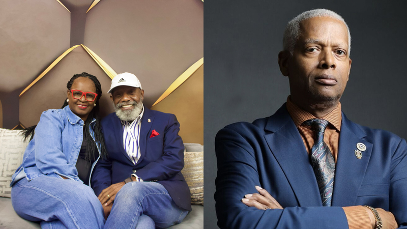 (L To R) "Let's Talk About It With The Turner's" Host Rob & Vickie Turner "United States Representative" Congressman Hank Johnson