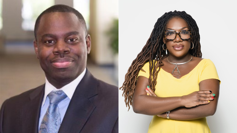 (L To R) "farmer, community leader and educator" Patrick Muhammad "Wake Up With Dee" Morning Show Host Dr. Dee Dawkins-Haigler