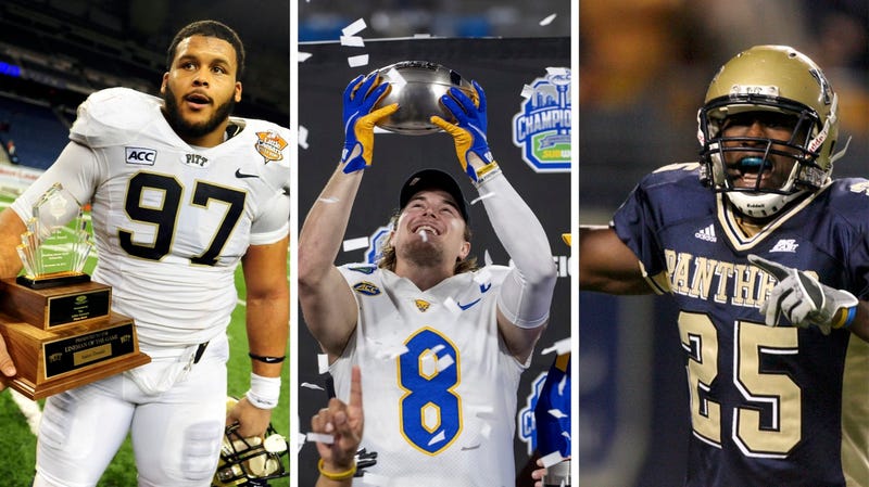 Pitt football players Aaron Donald, Kenny Pickett, Darrelle Revis