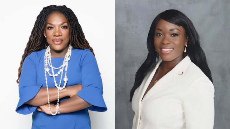 (L To R) "Wake Up With Dee Morning Show" Host Dr. Dee Dawkins Haigler "LEDI Co-Founder" Joan Curran Darkortey