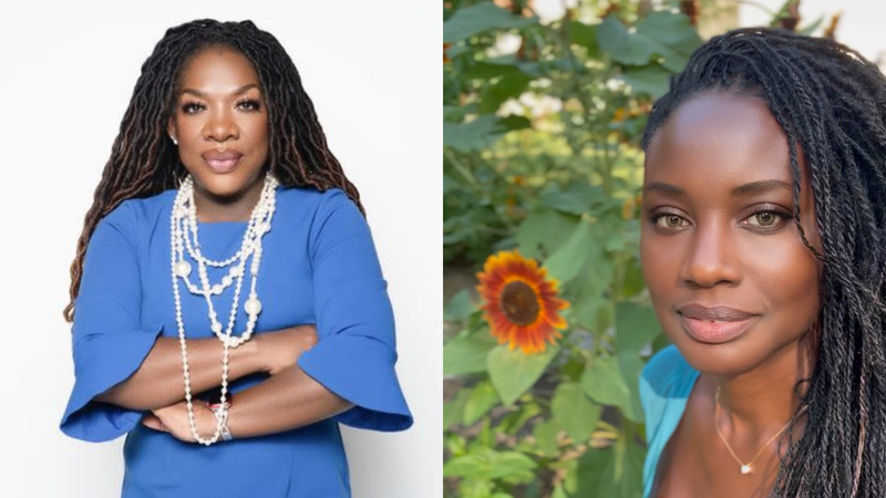 (L TO R) "Wake Up With Dee Morning Show" Host Dr. Dee Dawkins Haigler "wellness expert and owner of Paradise Park" Savauna Sage