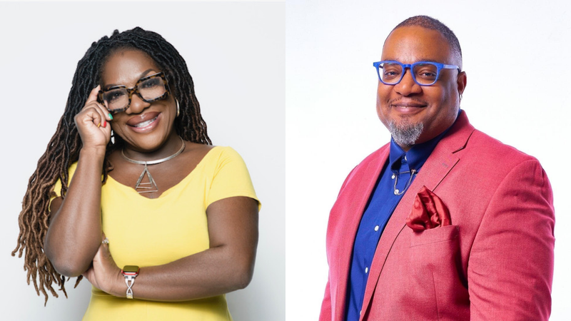 (L TO R) "Wake Up With Dee Morning Show" Host Dr. Dee Dawkins Haigler, "award-winning journalist, writer, preacher, and thought leader." Rev. Mashaun D. Simon