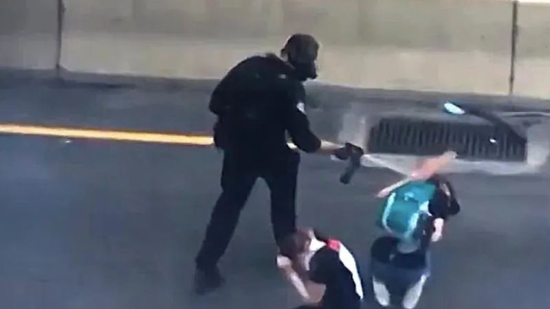 Richard Nicoletti, a former Philadelphia SWAT officer, can be seen on video pepper-spraying three protesters on June 1, 2020. 