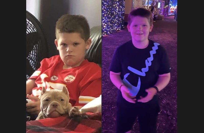 Missing child in two photos. Nolan was last seen at 1 a.m. on July 10.