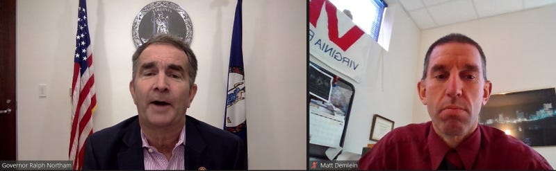 Governor Ralph Northam and News Director Matt Demlein