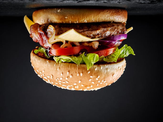 upside down hamburger