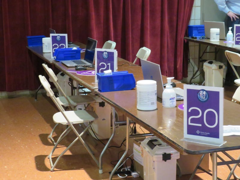 A COVID-19 vaccination site in Hartford, April, 2021.