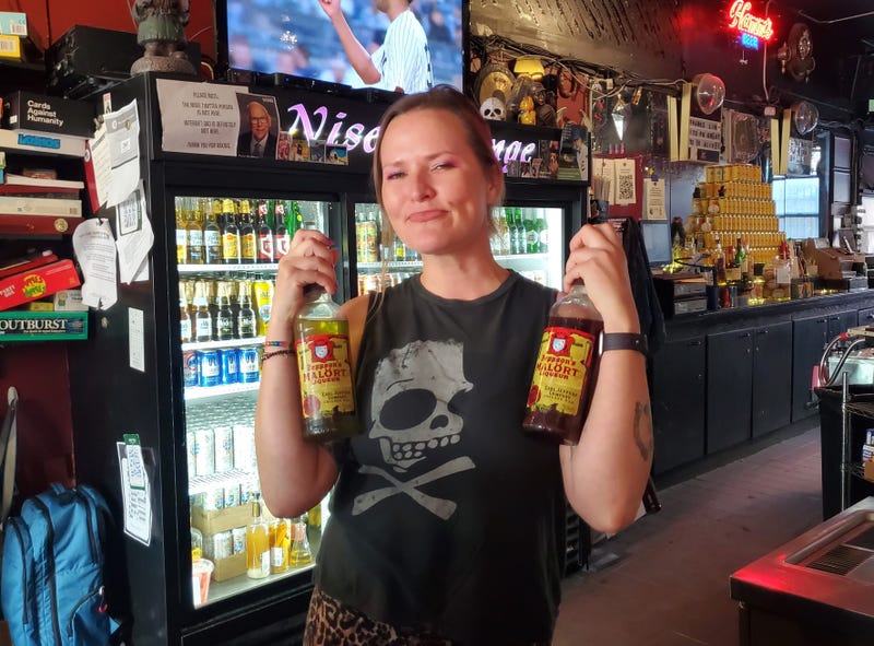 bartender with Malört creations