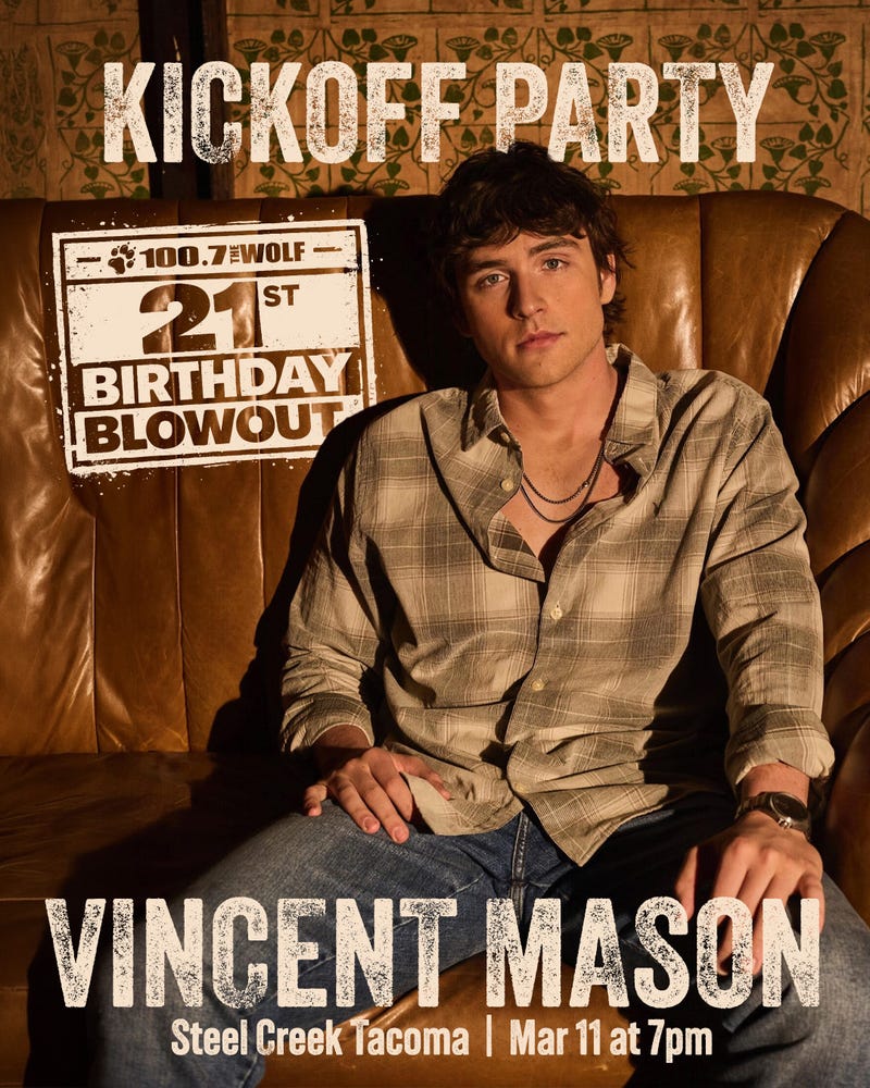 100.7 The Wolf's 21st Birthday Blowout Kickoff Party with Vincent Mason!